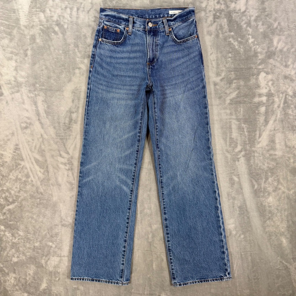 Aritzia Denim Forum Farrah Lo-Rise Wide Leg Jeans Women's Size 25 Blue Jeans